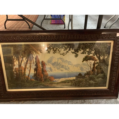 125 - TWO LANDSCAPE PRINTS WITH ORNATE WOODEN FRAMES