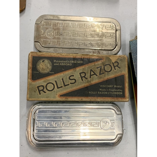 144 - TWO VINTAGE ROLLS RAZORS