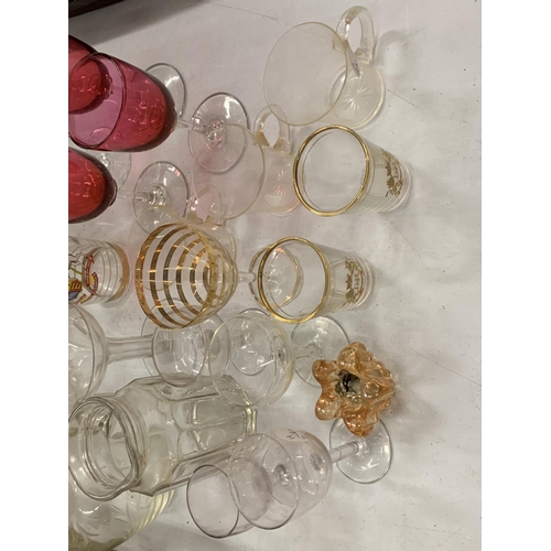 151 - A QUANTITY OF ASSORTED GLASSSWARE TO INCLUDE DECANTERS ETC