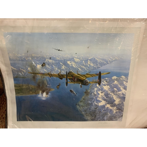 190 - A SIGNED PRINT OF 'THE SINKING OF THE TIRPITZ' BY GERALD COULSON