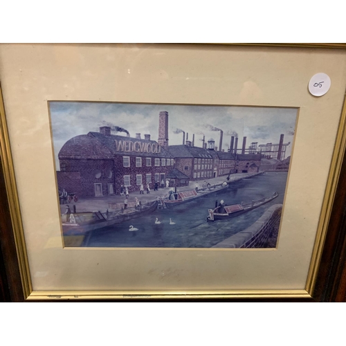 193 - TWO FRAMED PRINTS DEPICTING THE JOSIAH WEDGEWOOD FACTORY, ETRURIA