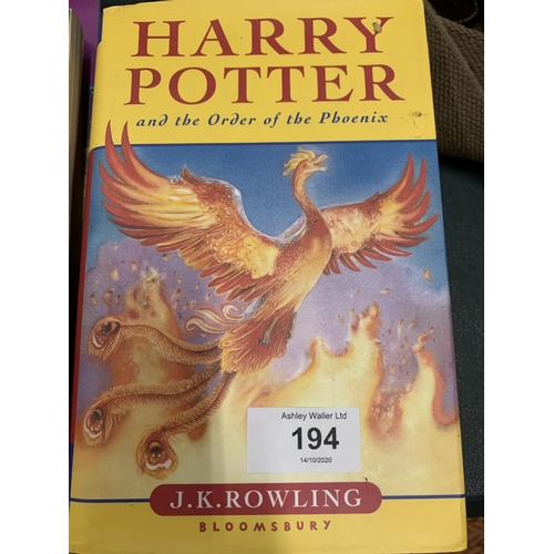 194 - A FIRST EDITION COPY OF J K ROWLING'S 'HARRY POTTER AND THE ORDER OF THE PHOENIX'