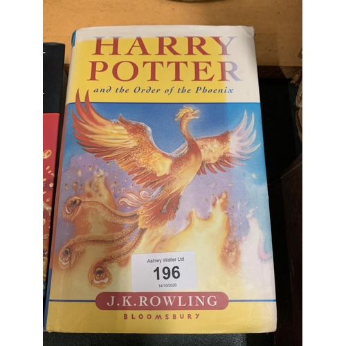 196 - A FIRST EDITION COPY OF 'HARRY POTTER AND THE ORDER OF THE PHOENIX' BY J K ROWLING