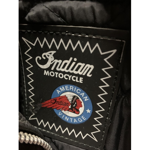 236 - AN AMERICAN VINTAGE 'INDIAN' MOTORCYCLE LEATHER JACKET