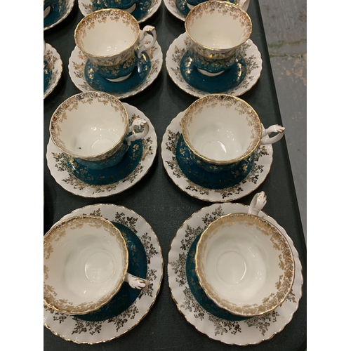 62 - TWELVE ROYAL ALBERT BONE CHINA CUPS AND SAUCERS TO INCLUDE OTHER CERAMICS ETC