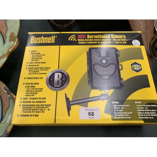 68 - A BUSHNELL MODEL 11 95 19 WIFI DAY AND NIGHT SURVEILLANCE CAMERA. AS NEW AND UNUSED