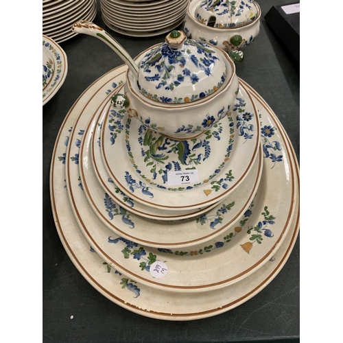 73 - A BOOTHS 'ROCKERY AND PHEASANT' DINNER SERVICE TO INCLUDE PLATTERS AND SAUCE BOWLS ECT (SOME A/F)