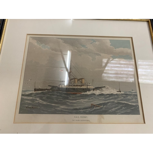 79 - A SERIES OF PRINTS DEPICTING BRITISH BATTLESHIPS TO ALSO INCLUDE SECOND CLASS CRUISER HMS LATONA