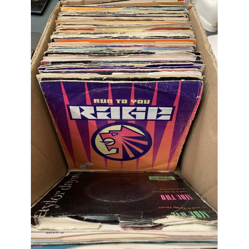 89 - A BOX OF ASSORTED SINGLE ROCK AND POP RECORDS