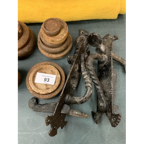 93 - A QUANTITY OF ASSORTED ITEMS TO INCLUDE METAL WEIGHTS ETC