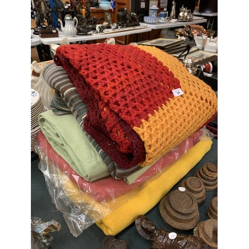 94 - A SELECTION OF WOOLLEN BLANKETS