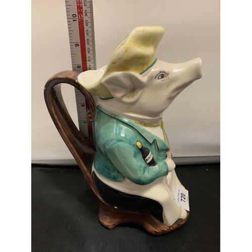 720 - A ROYAL DOULTON PIG TOBY PITCHER