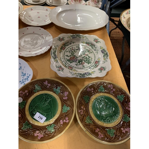 256 - A SELECTION OF CERAMIC WARE PLATES ETC