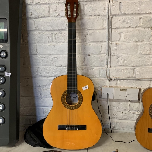 260 - AN ACOUSTIC GUITAR WITH CANVAS CASE