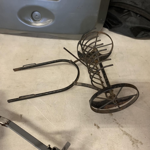 265 - A GROUP OF THREE METAL REPRODUCTION MODELS OF VINTAGE AGRICULTURAL MACHINERY