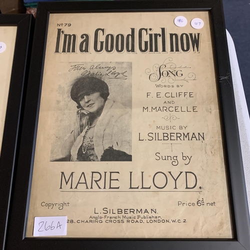 266A - A FRAMED MARIE LLOYD ' I'M A GOOD GIRL NOW' POSTER