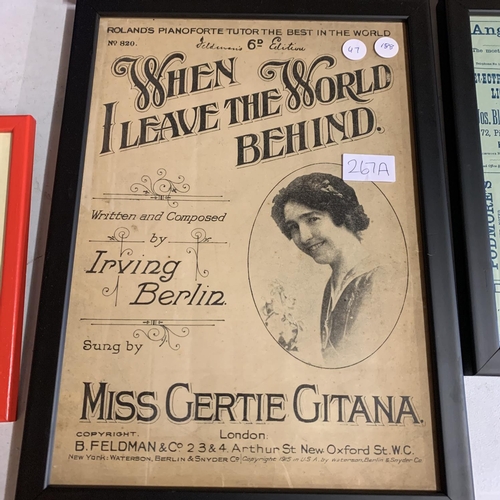 267A - A FRAMED GERTIE GITANA POSTER 'WHEN I LEAVE THE WORLD BEHIND'