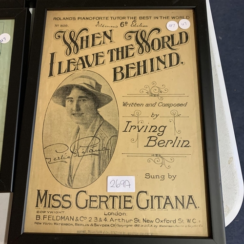 269A - A FRAMED GERTIE GITANA 'WHEN I LEAVE THE WORLD BEHIND' POSTER