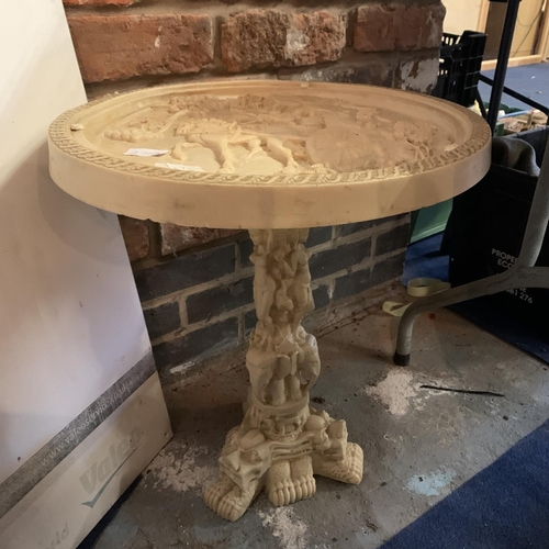 270A - A CARVED ORIENTAL PEDESTAL/TABLE IN RESIN