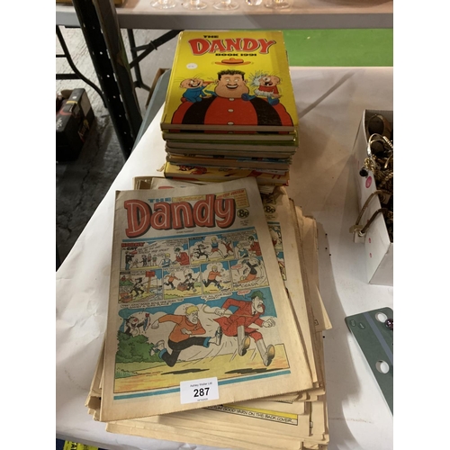 287 - A COLLECTION OF DANDY MAGAZINES AND BOOKS