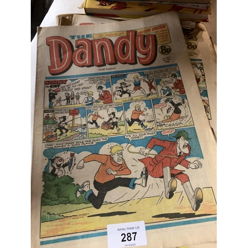 287 - A COLLECTION OF DANDY MAGAZINES AND BOOKS