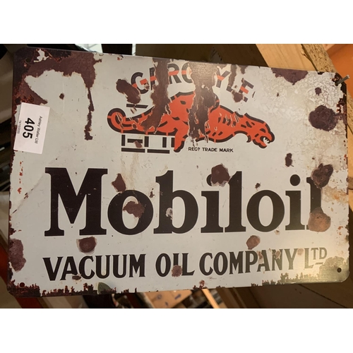 405 - A VINTAGE STYLE MOBILOIL GARGOYLE VACUUM OIL RUST GARAGE/MAN CAVE METAL SIGN