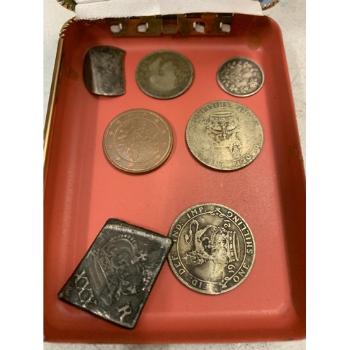 448 - A NEWARK, CHARLES I, 1646 HALF CROWN SIEGE COPY AND TWO SHILLINGS 1921 AND 1922, A 1922 SIX PENCE, A... 