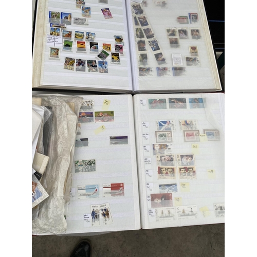 313 - TWO LARGE ALBUMS OF STAMPS TO INCLUDE RUSSIA, THREE S/B's OF COMMONWEALTH PLUS ONE STOCKBOOK OF ROMA... 