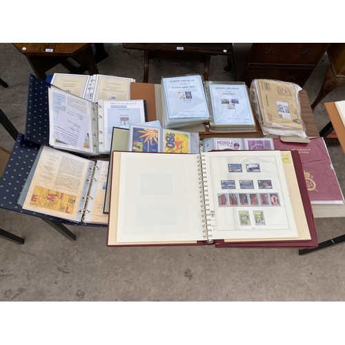 351 - A COLLECTION OF STAMPS, GERMAN ERSTTAGSBLATT CARDS TO FOUR BINDERS, ONE FOR NETHERLANDS, PLUS ISLE O... 