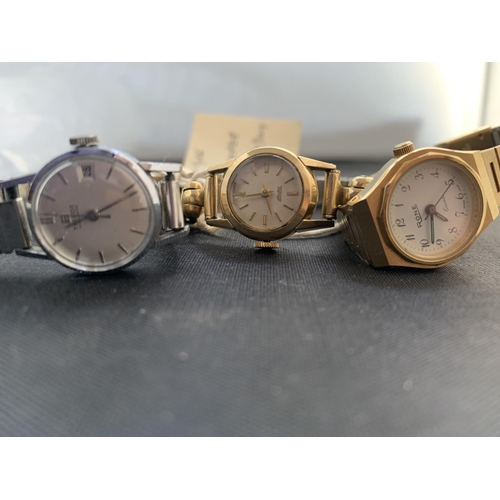 582 - THREE LADIES WRIST WATCHES TO INCLUDE A TISSOT