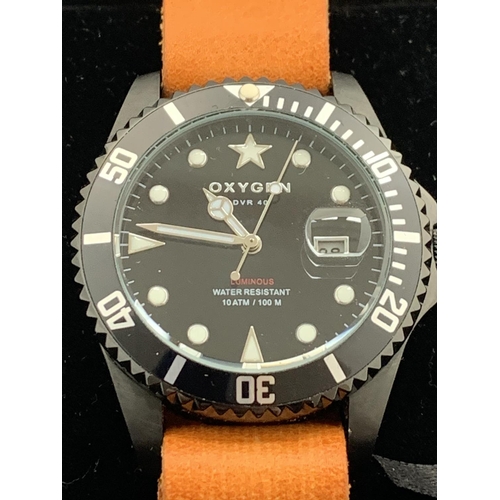 596 - A BOXED OXYGEN DIVERS WRIST WATCH 100M