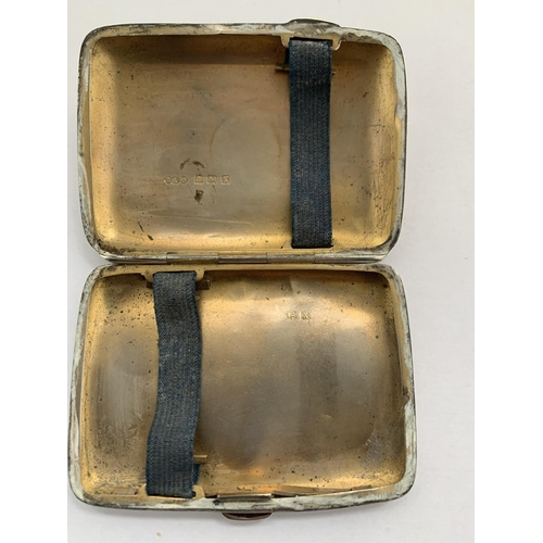 615 - A HALLMARKED SILVER CIGARETTE/CHEROOT CASE