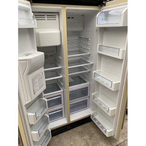 1573 - A RANGEMASTER AMERICAN STYLE FRIDGE FREEZER - BELIEVED WORKING BUT NO WARRANTY