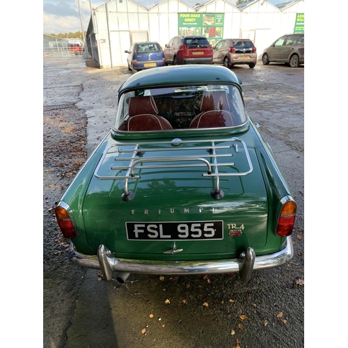 1210 - A 1962 TRIUMPH TR4 MOTOR CAR. 2.2 LITRE, 42197 MILES AT TIME OF CATALOGING, SURREY ALUMINIUM HARD TO... 