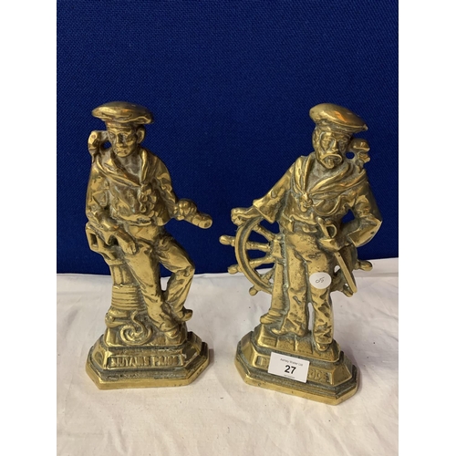 20 - A PAIR OF 'BRITAIN'S PRIDE' BRASSES DEPICTING SAILORS