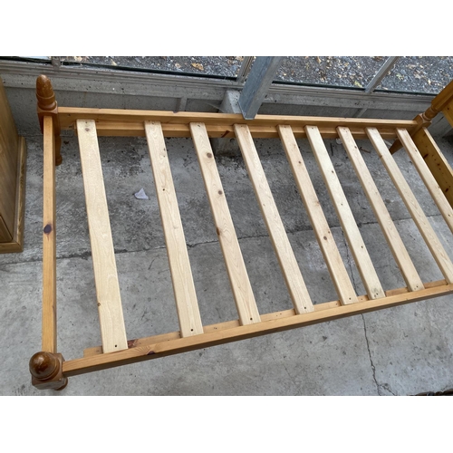 1820 - A MODERN PINE SINGLE BEDSTEAD