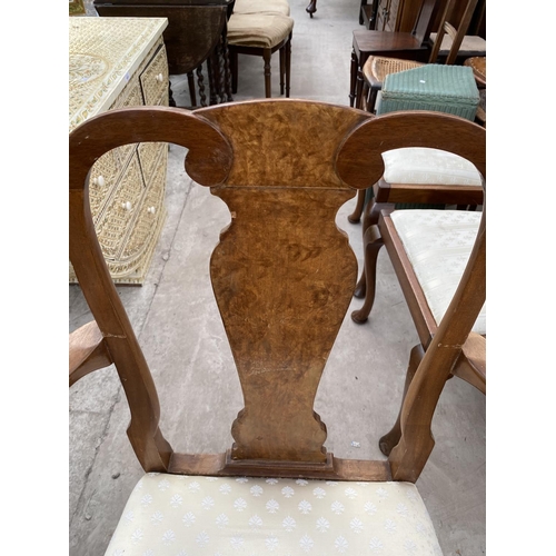 1822 - A MID 20TH CENTURY BURR WALNUT EXTENDING PEDESTAL DINING TABLE, 89x36