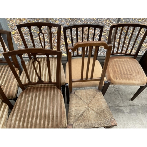 1826 - NINE VARIOUS AGED DINING CHAIRS