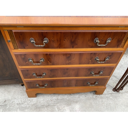 1829 - A MODERN YEW WOOD FALL FRONT BUREAU, 29.5