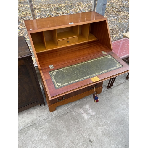 1829 - A MODERN YEW WOOD FALL FRONT BUREAU, 29.5