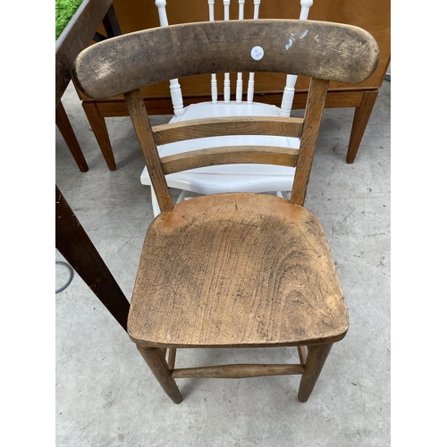 1839 - A FOLDING CARD TABLE AND TWO CHAIRS