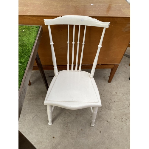 1839 - A FOLDING CARD TABLE AND TWO CHAIRS