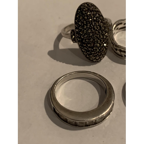 531 - FOUR VARIOUS SILVER RINGS