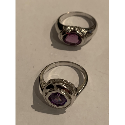 532 - FOUR VARIOUS SILVER RINGS