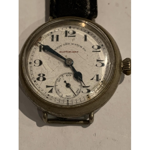 562 - A WEST END WATCH CO MATCHLESS WRIST WATCH (STRAP A/F)