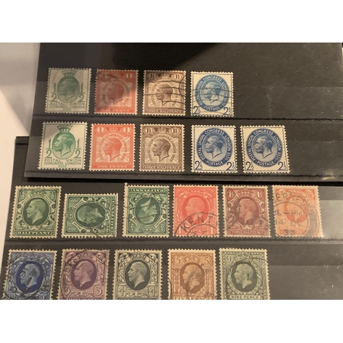 602 - GREAT BRITAIN , A SELECTION OF GV AND GV1 ISSUES TO INCLUDE PUC , 1929 1/2D , 1D AND 11/2D WITH SIDE... 