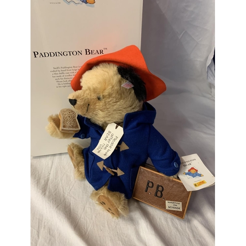 332 - A STEIFF PADDINGTON BEAR WITH BOX