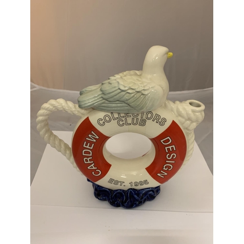 729 - A CARDEW 1998-1999 LIFE BUOY TEAPOT WITH SEAGULL LID