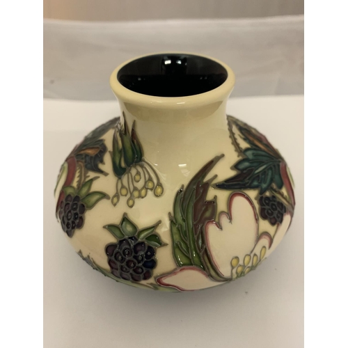 734 - A LIMITED EDITION MOORCROFT BRAMBLE DELL 3 INCH VASE