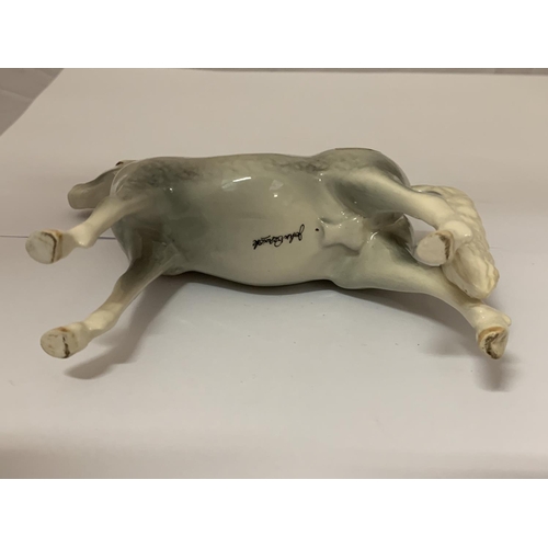 744 - A JOHN BESWICK SIGNED AND HAND PAINTED GREY PONY FIGURINE